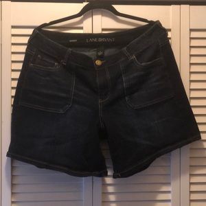 Lane Bryant dark wash shorts